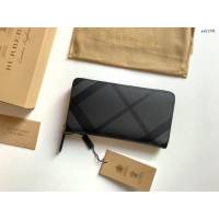 Burberry專門店新款煙熏格子男女長錢包 巴寶莉官方新配色小號拉鏈錢包 yxb1341