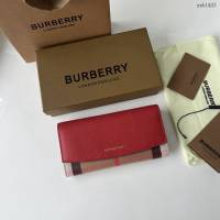 Burberry專門店新款格紋長錢包 巴寶莉小牛皮翻蓋女士錢包 yxb1403