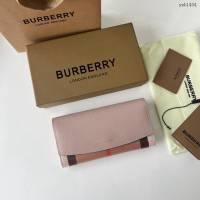 Burberry專門店新款格紋長錢包 巴寶莉小牛皮翻蓋女士錢包 yxb1404