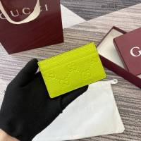 Gucci專櫃2026新款粒面牛皮革卡包 古馳Imprint男女卡夾名片夾 835151  gc1026