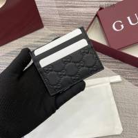Gucci專櫃2026新款GG印花全皮卡夾 古馳Emblem系列男女卡包名片夾 850187  gc1033