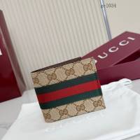 Gucci專櫃2026新款對折短款男士錢夾 古馳經典紅綠織帶雙折錢包 867335  gc1034