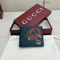 Gucci專櫃馬鐙印花雙折男士錢包 古馳卡通雙G印花錢夾錢包 853434  gc1054