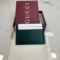 Gucci專櫃2026新款黑色全皮卡夾名片夾 古馳半馬銜扣男女卡包 855651  gc1055