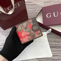 Gucci專櫃2026新款金屬標雙折錢包 古馳雙G迷彩男女對折錢夾 834271  gc1070