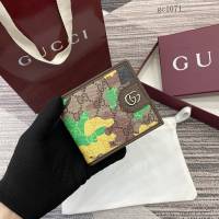 Gucci專櫃2026新款金屬標雙折錢包 古馳雙G迷彩男女對折錢夾 834271  gc1071