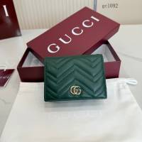 Gucci專櫃2026新款按扣對折拉鏈錢包 古馳Marmont系列翻蓋女士錢夾卡包 466492  gc1092