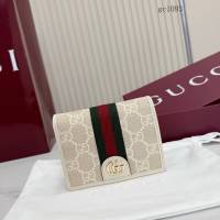 Gucci專櫃2026新款雙G織帶對折錢包 古馳Ophidia系列男女錢夾 838487  gc1093