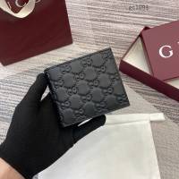 Gucci專櫃2026新款男女短款雙折錢夾 古馳Emblem系列雙G印花對折錢包 850177  gc1094