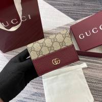 Gucci專櫃2026新款短款對折錢夾 古馳按扣雙G印花錢包 658610  gc1101