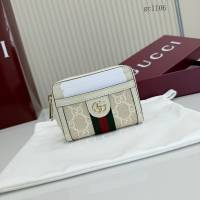Gucci專櫃2026新款雙G拉鏈錢夾卡夾 古馳Ophidia系列拉鏈款錢包 838489  gc1106