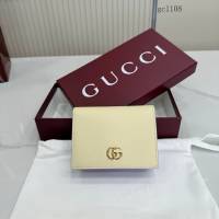 Gucci專櫃2026新款女士按扣錢夾卡夾 古馳Marmont系列小號錢包 456126  gc1108
