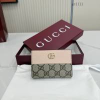 Gucci專櫃2026新款拼接女士拉鏈錢包 古馳Marmont系列按扣拼色錢夾卡夾 772328  gc1111