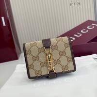 Gucci專櫃2026新款鎖扣男女錢夾 古馳Jackie1961系列短款錢包 867166  gc1124