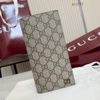 Gucci專櫃2026新款雙G陶瓷對折錢包 古馳男士全皮長款錢夾 856563  gc1133