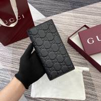 Gucci專櫃雙G經典印花對折錢夾 古馳Imprint系列長款男女錢包 835014  gc1153