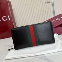 Gucci專櫃2026新款全皮長款拉鏈零錢包 古馳長款經典織帶男士拉鏈錢包 867284  gc1195