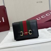 Gucci專櫃2026新款經典織帶短款錢夾卡包 古馳馬銜扣翻蓋男女錢包 867131  gc1196