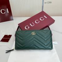 Gucci專櫃女士長款全拉鏈零錢包 古馳Marmont系列鏈式錢包 837758  gc1200