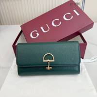 Gucci專櫃半馬銜扣長款錢包 古馳女士全皮翻蓋長款錢夾 848791  gc1201