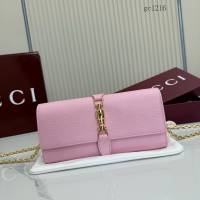 Gucci專櫃2026新款鎖扣鏈條可拆卸斜挎單肩包 古馳Jackie1961系列翻蓋手拿包手袋 867165  gc1216
