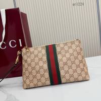 Gucci專櫃雙G印花手腕包手袋 古馳Generation系列經典織帶手拿包零錢包 875821  gc1224
