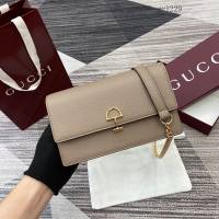 Gucci專櫃大號半馬銜扣翻蓋單肩斜挎包 古馳Softbit系列肩背包鏈條包 837373  gc1229