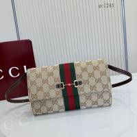 Gucci專櫃2026新款雙G印花織帶單肩斜挎包 古馳Generation系列男女翻蓋馬銜扣小方包 867120  gc1243