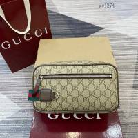 Gucci專櫃2026新款雙G老花肩背斜挎包 古馳中號洗漱包 856041  gc1274
