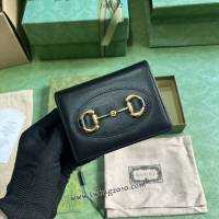 gucci專櫃2024新款原廠皮錢包 古馳Horsebit 1955系列卡包 jcp1712