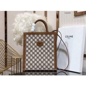 Celine專櫃2023新款單肩斜挎手拎托特包 192082 賽琳CABAS小號購物袋 sldj2211
