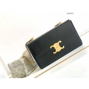 Celine專櫃2023新款盒子包鏈條肩背女包 賽琳BOX TRIOMPHE凱旋門方盒子 sldj2313