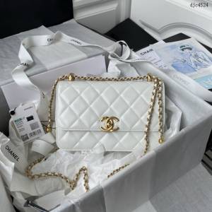 Chanel專櫃新款小雙金球鏈條女包 型號:AS2649 香奈兒雙金球抽繩mini斜挎女包 djc4524