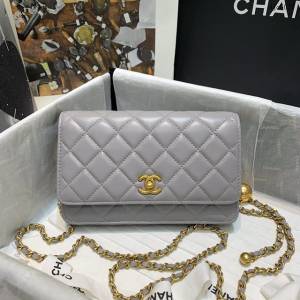 Chanel專櫃新款鏈子小包 AP1450 香奈兒羊皮小金球Woc鏈條斜挎女包發財包 djc5037