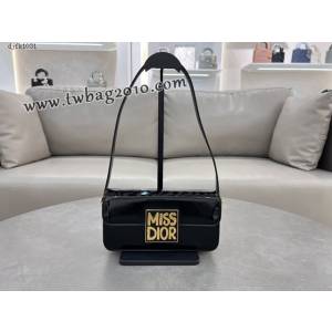 Dior专柜新款迪奥顶级原单黑色牛皮Miss Dior翻盖手袋肩背包 djfk1031