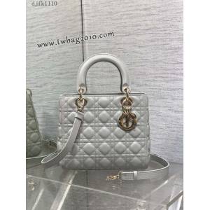 Dior专柜新款迪奥顶级原单Lady最新翻盖羊皮五格手提包 djfk1110