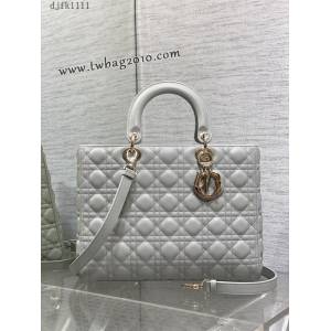 Dior专柜新款迪奥顶级原单Lady最新翻盖羊皮七格手提女包 djfk1111