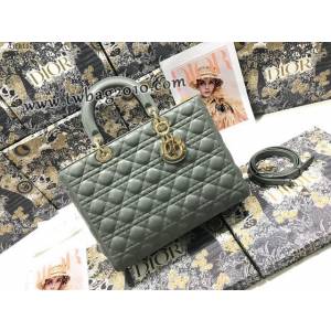 Dior专柜新款迪奥顶级原单Lady七格羊皮翻盖手提女包 djfk1121