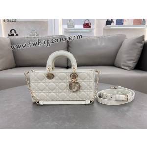 Dior专柜新款迪奥顶级原单白色Lady D-Joy手袋手提肩背女包 djfk1226