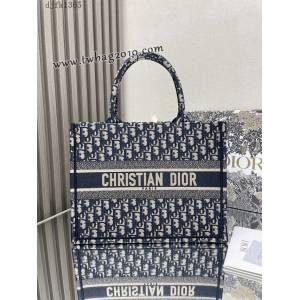 Dior专柜新款TOTE包迪奥高仿原单经典经典老花蓝中号购物袋手提托特包 djfk1365