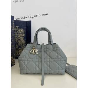 Dior专柜新款迪奥高仿原单中号岩石灰Toujours系列大菱格休闲女包 djfk1437