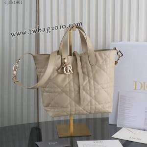 Dior专柜新款迪奥高仿原单原厂级Toujours竖版系列中号胭脂米色M2835菜篮子 djfk1461