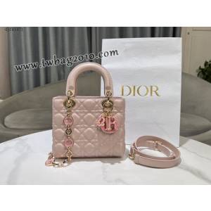 Dior专柜新款迪奥高仿原单彩琳琅扣Lady Dior手袋四格手提女包 djfk1471