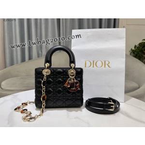 Dior专柜新款迪奥高仿原单彩琳琅扣Lady Dior手袋四格手提女包 djfk1475
