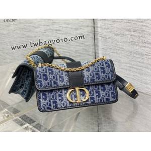 Dior专柜新款迪奥高仿原单Montaigne丹宁系列链条肩背斜挎女包 djfk1567
