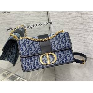 Dior专柜新款迪奥高仿原单Montaigne丹宁系列链条肩背斜挎女包 djfk1568