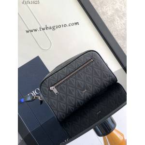 Dior专柜新款迪奥高仿原单CD Diamond图案帆洗漱包收纳包 djfk1625