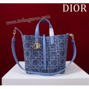 Dior专柜新款迪奥高仿原单藤格纹图案Toujours竖版手袋时尚托特购物包 djfk1676