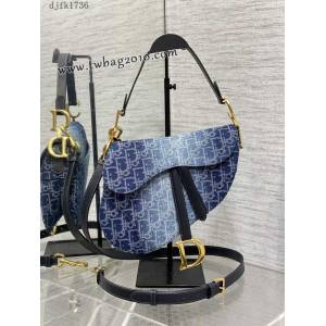Dior专柜新款迪奥高仿原单Saddle马鞍丹宁系列小号马鞍包 djfk1736