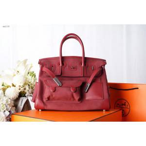 Hermes包包 愛馬仕新款Birkin包 帆布拼接滑皮Swift Cargo布包 男女同款通用  am2106